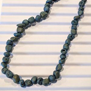 Peacock Color Drusy Agate Bead Necklace